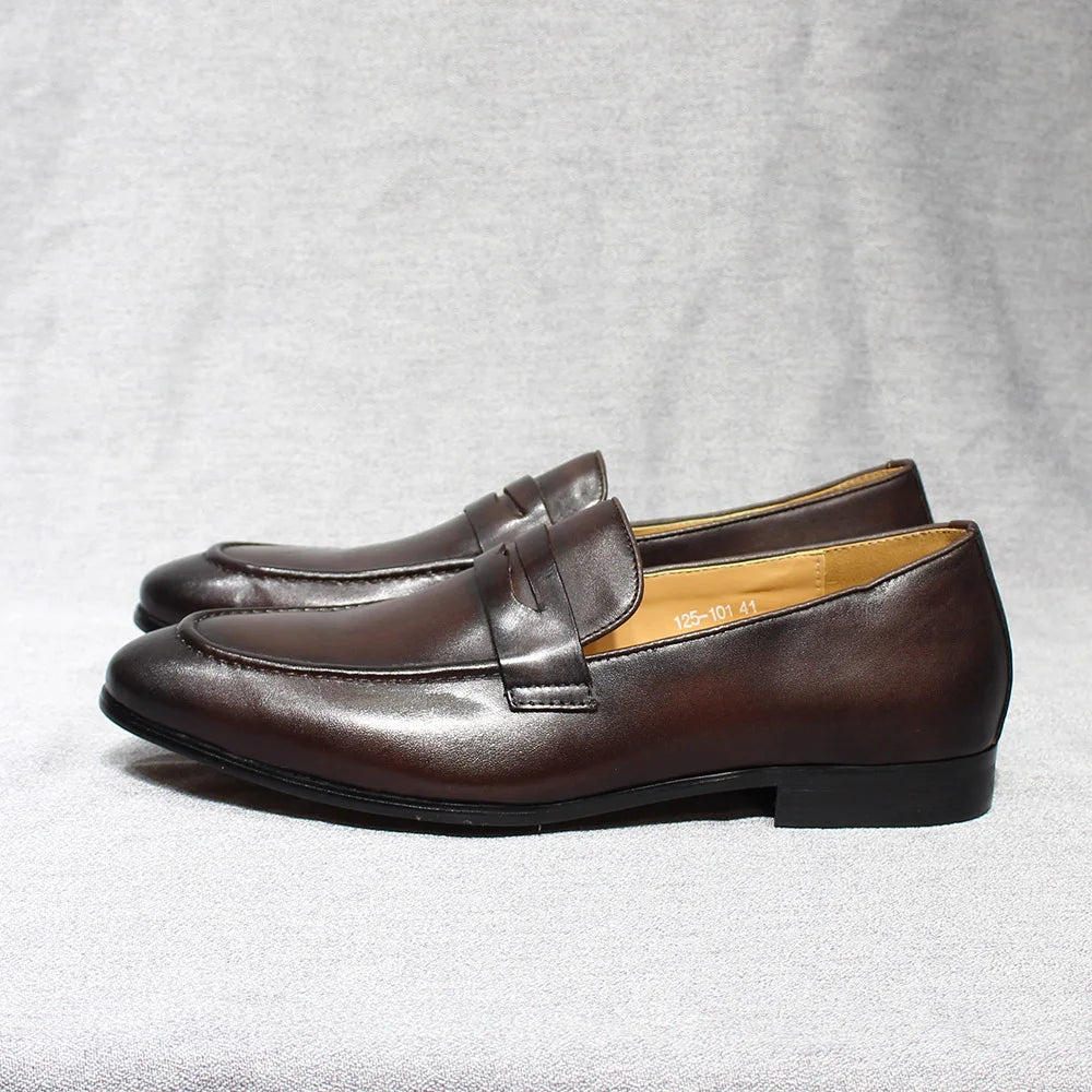 Mocassins penny loafer en cuir pour homme