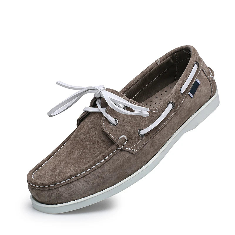 Mocassins bateau en daim pour homme