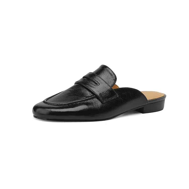 Mule penny en cuir pour femme, coloris Noir