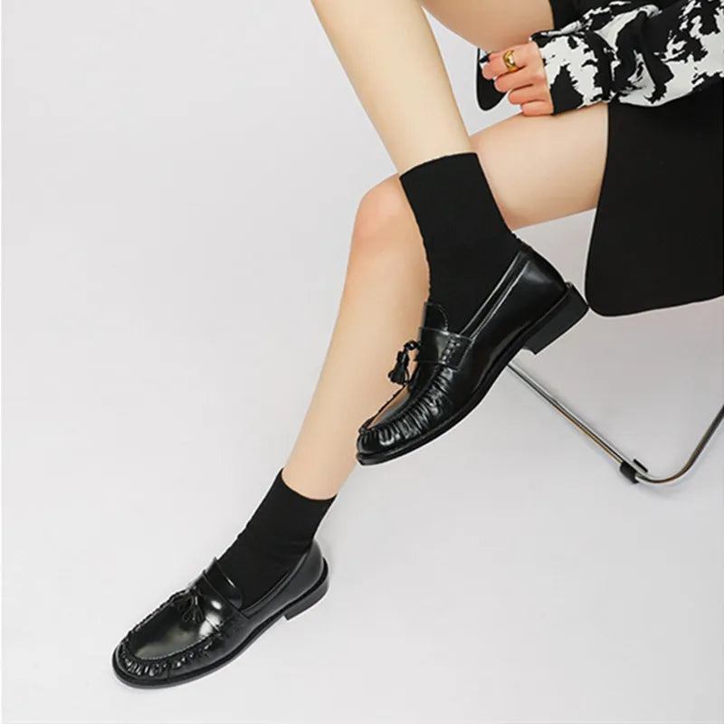 Mocassins à pampille en cuir pour femme