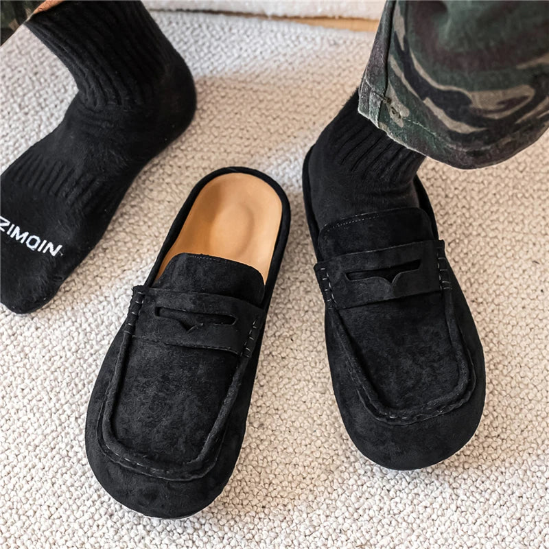Mule penny en flanelle pour homme, coloris Noir