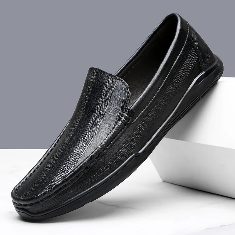 Mocassins souples en cuir lisse pour homme