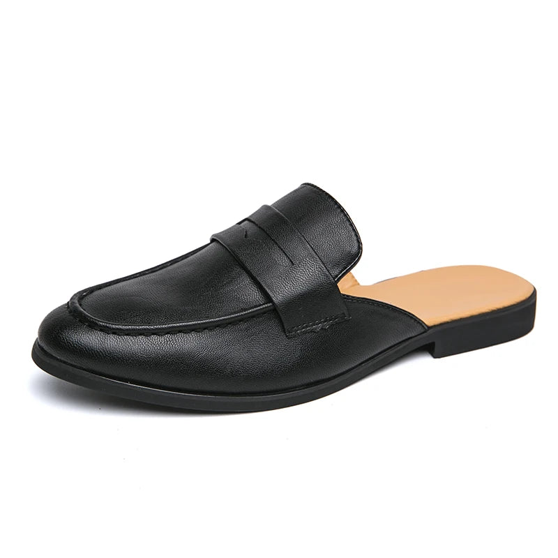 Mule penny à empeigne lisse pour homme, coloris Noir