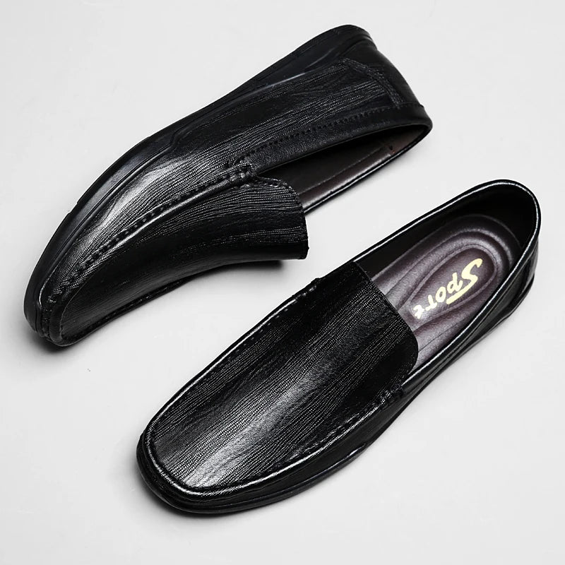 Mocassins souples en cuir lisse pour homme
