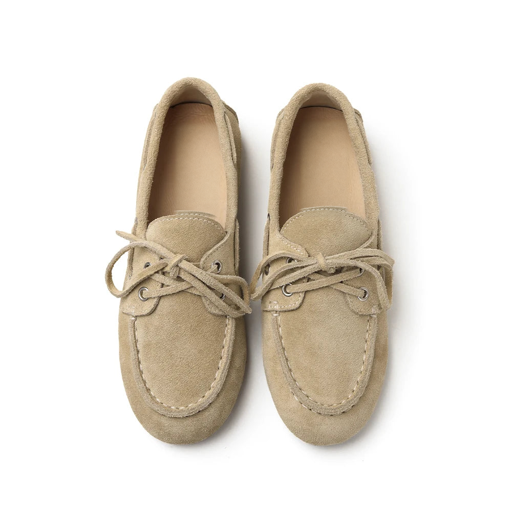 Mocassins bateau à lacets en cuir pour femme