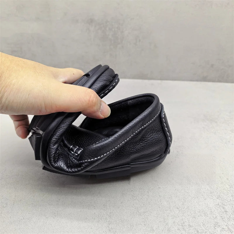Mocassins noirs souples à enfiler pour homme
