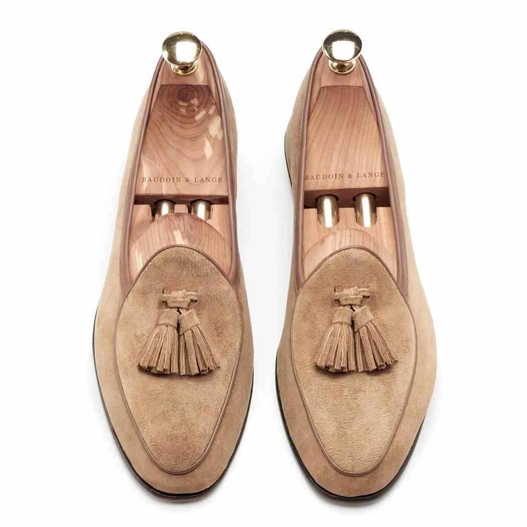 Mocassins à glands en daim véritable pour homme