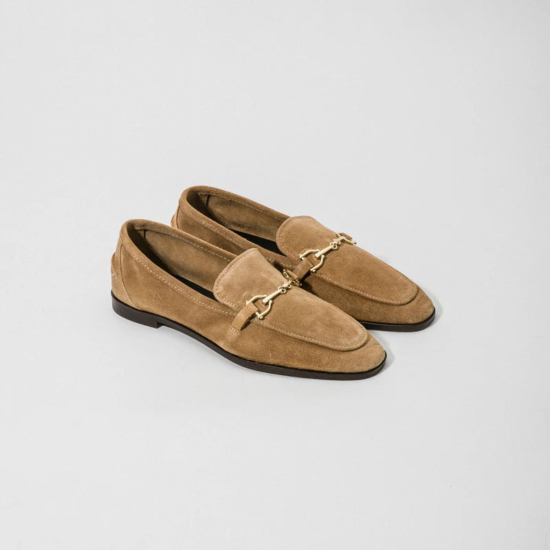 Mocassins à barrette dorée pour femme