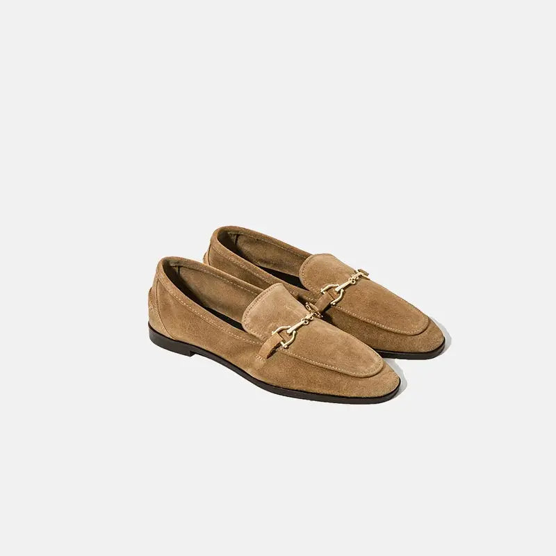Mocassins à barrette dorée pour femme