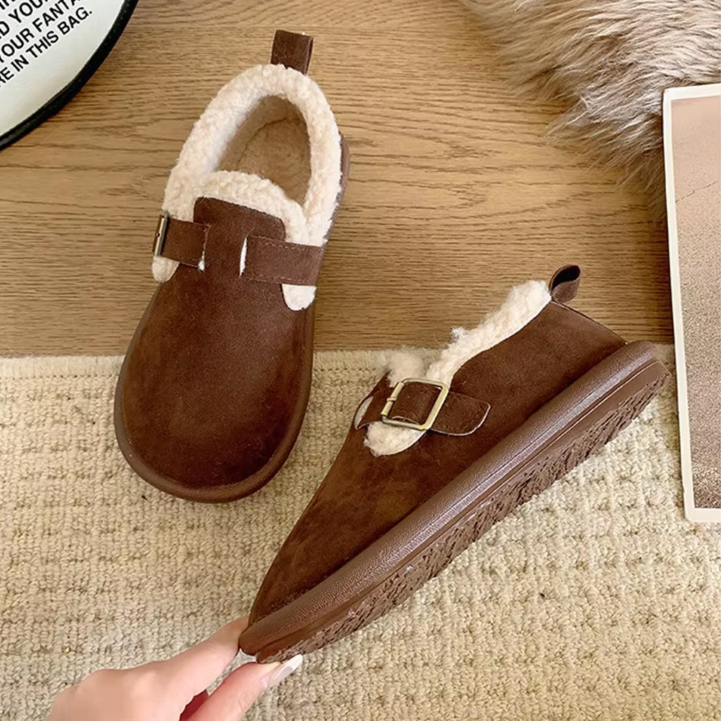 Mocassin sabot fourré fermé pour femme