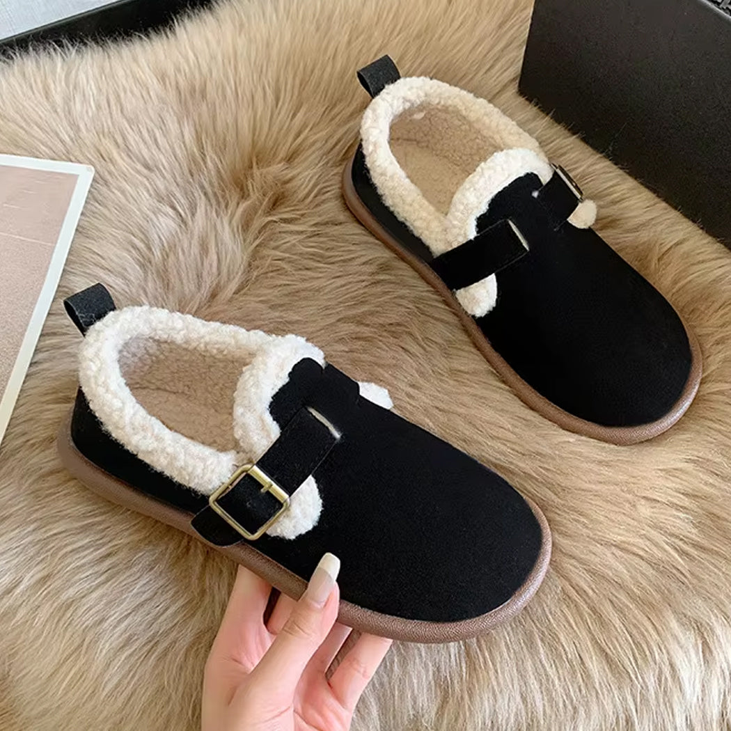 Mocassin sabot fourré fermé pour femme