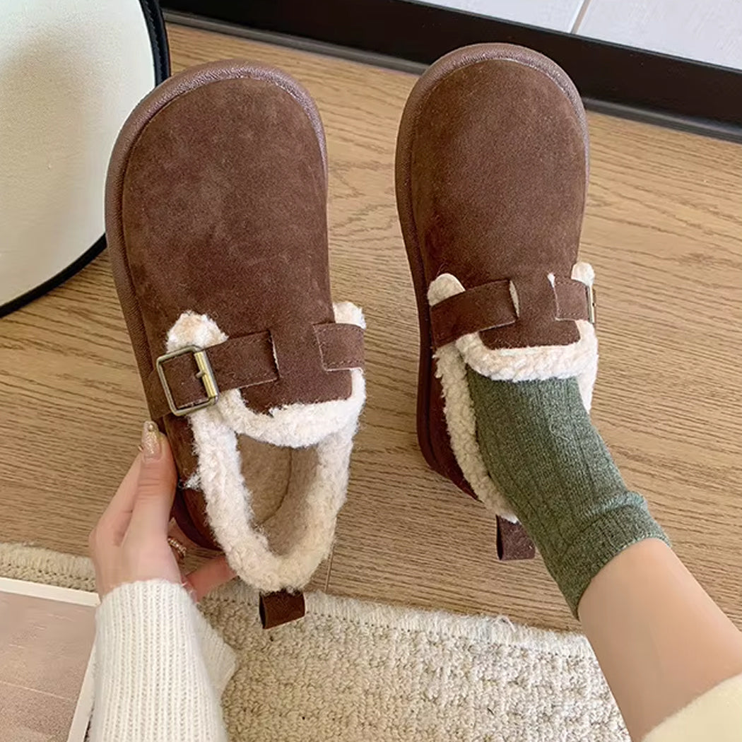 Mocassin sabot fourré fermé pour femme
