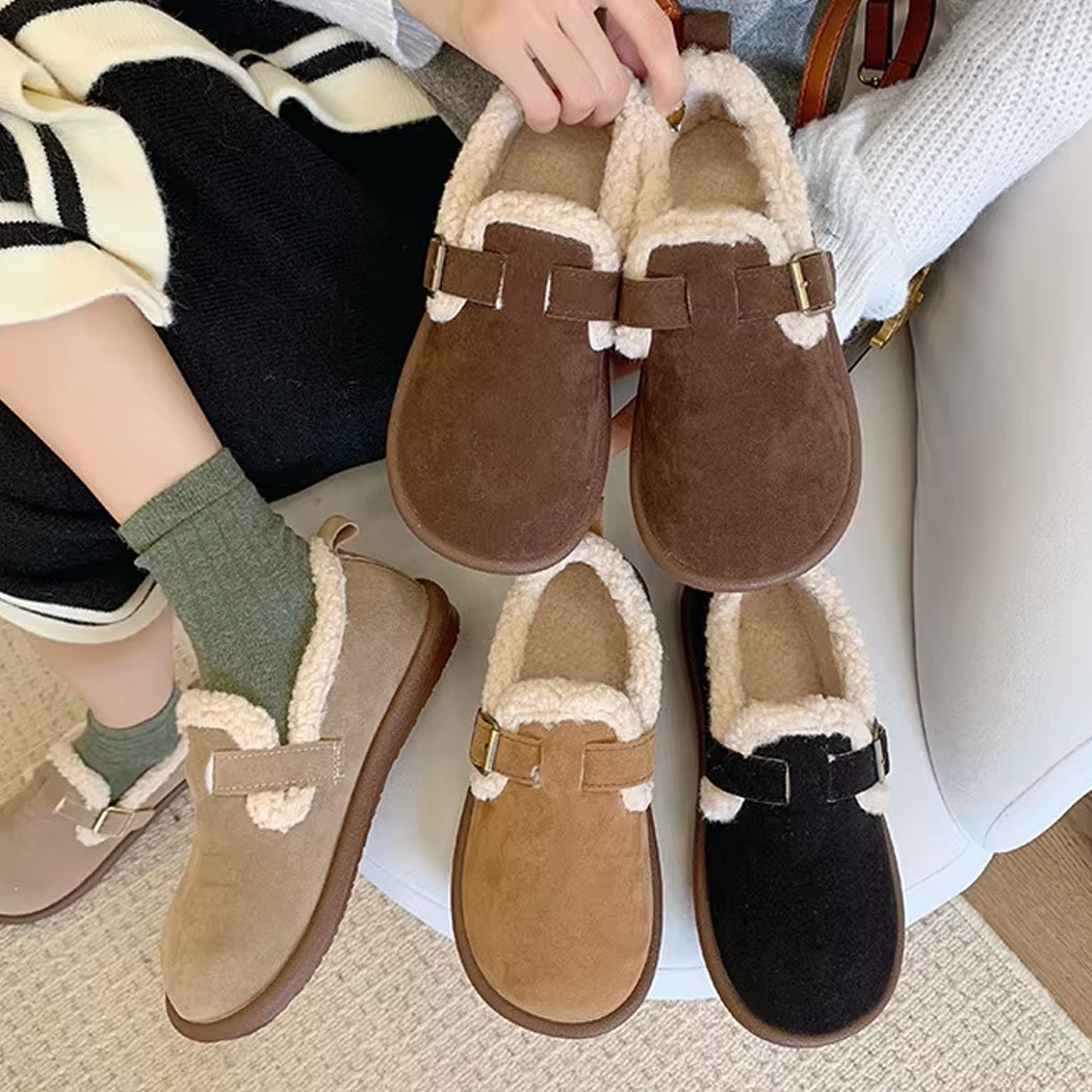 Mocassin sabot fourré fermé pour femme