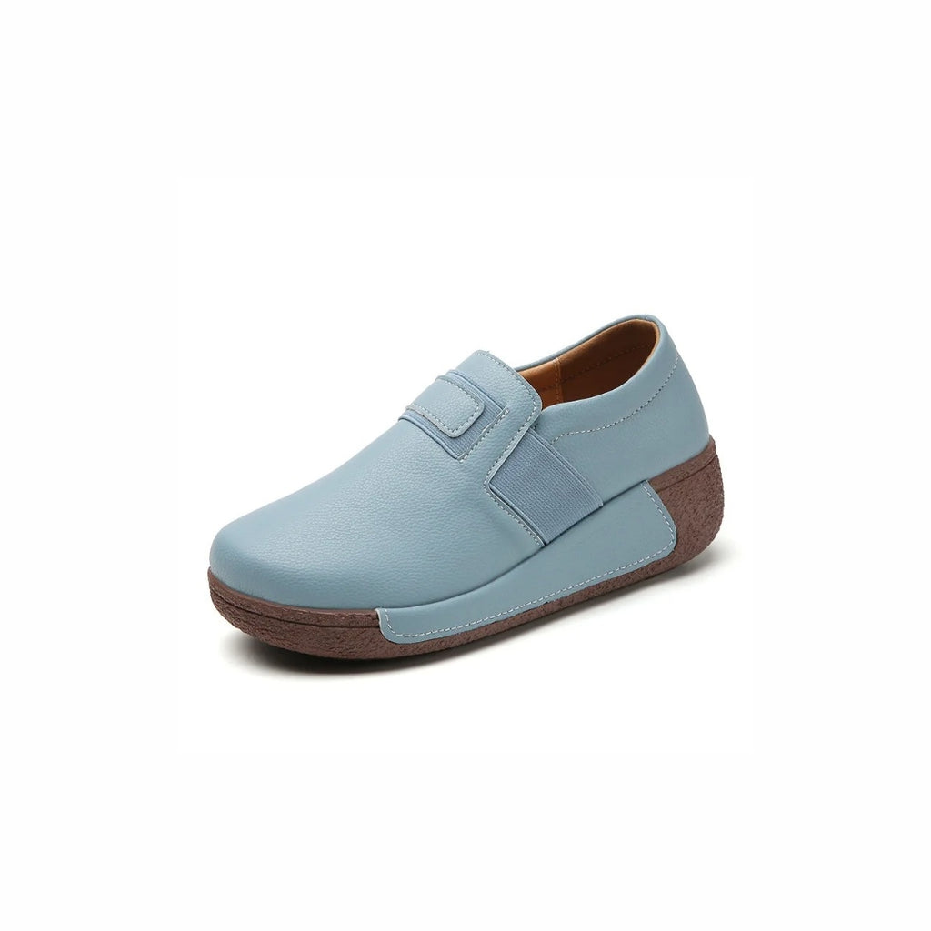 Mocassins compensés ergonomiques en similicuir pour femme