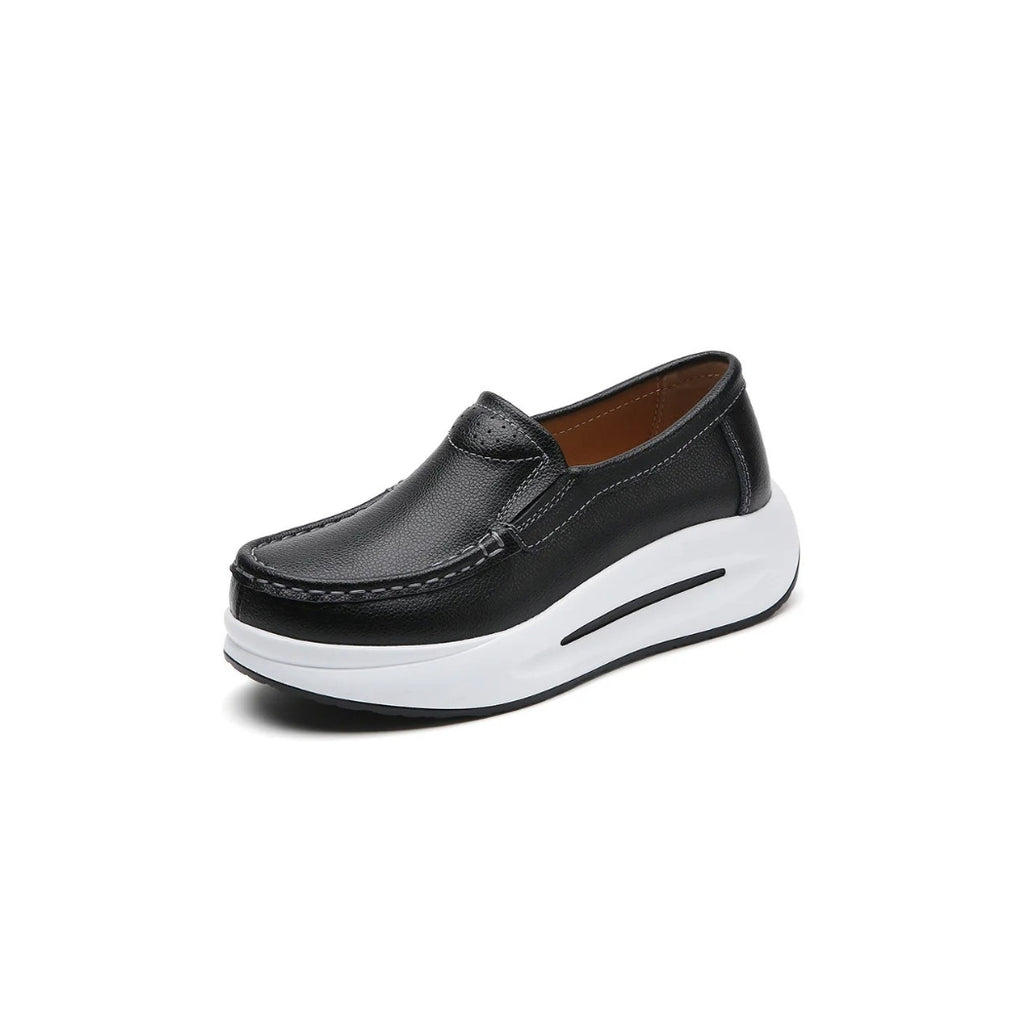 Mocassins compensés à semelle épaisse pour femme