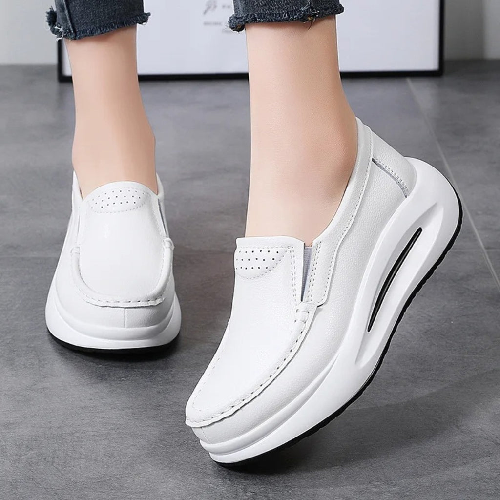 Mocassins compensés à semelle épaisse pour femme