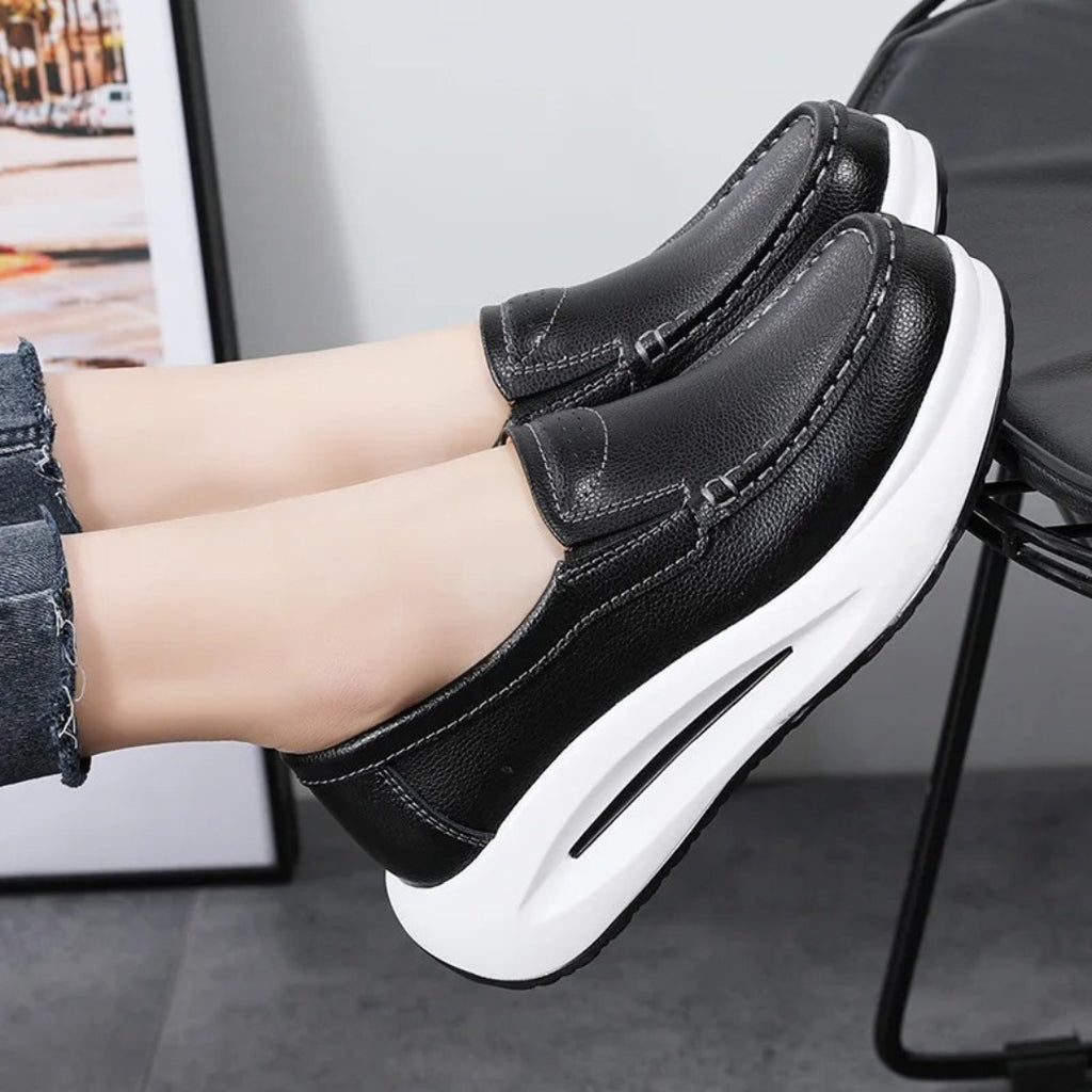 Mocassins compensés à semelle épaisse pour femme