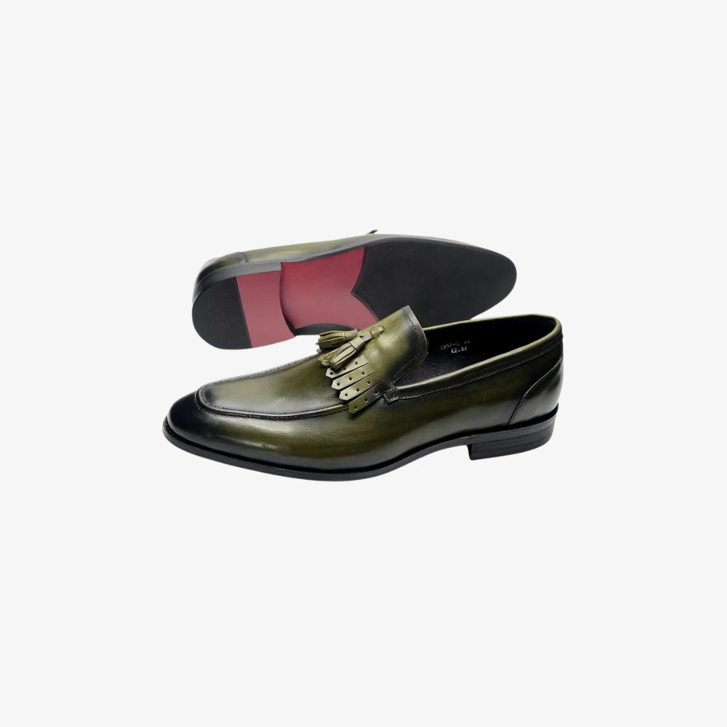 Mocassins à gland en cuir brillant pour homme