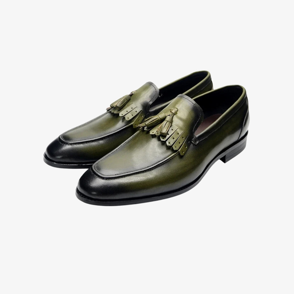 Mocassins à gland en cuir brillant pour homme