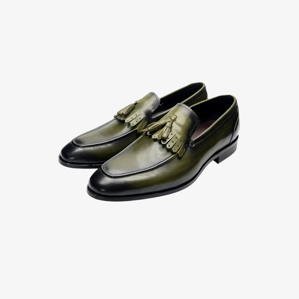 Mocassins à gland en cuir brillant pour homme
