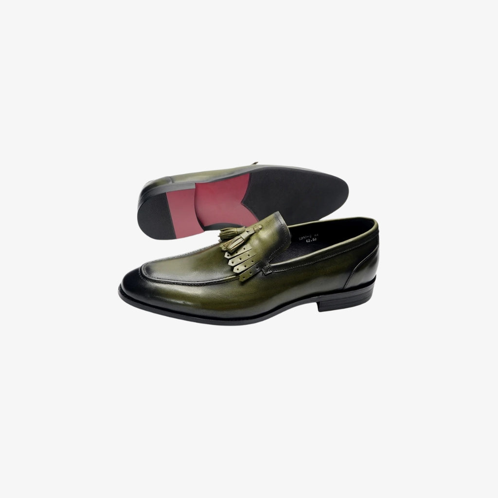 Mocassins à gland en cuir brillant pour homme