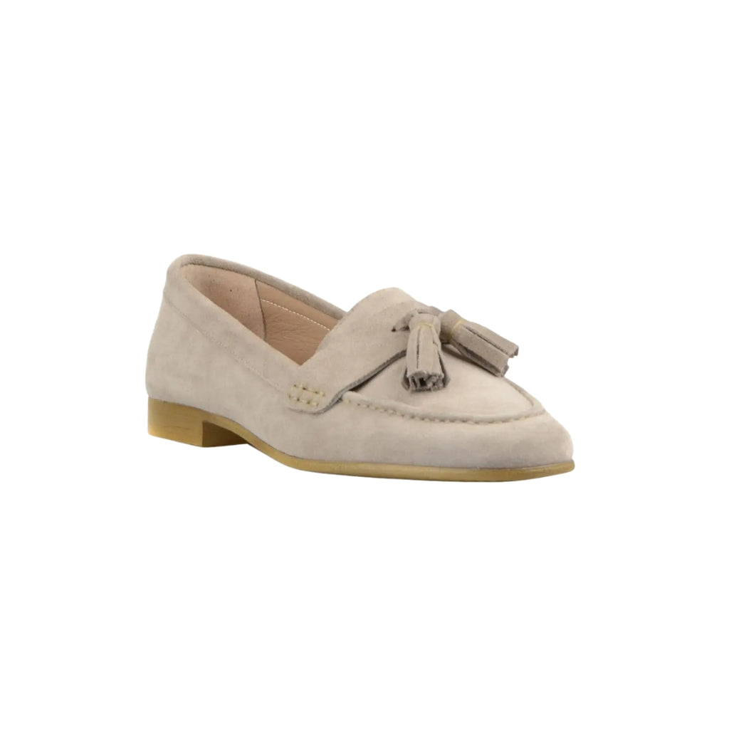 Mocassins à gland en daim à talons plats pour femme