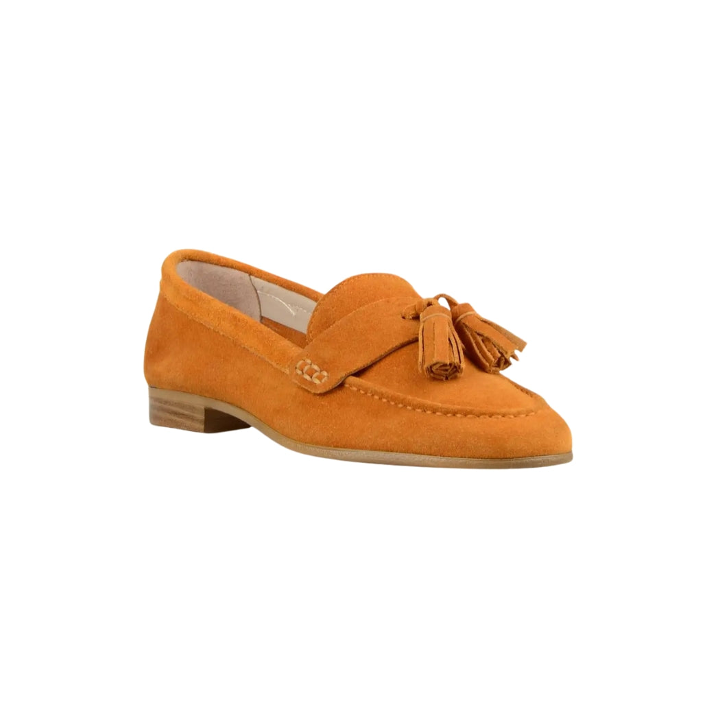 Mocassins à gland en daim à talons plats pour femme