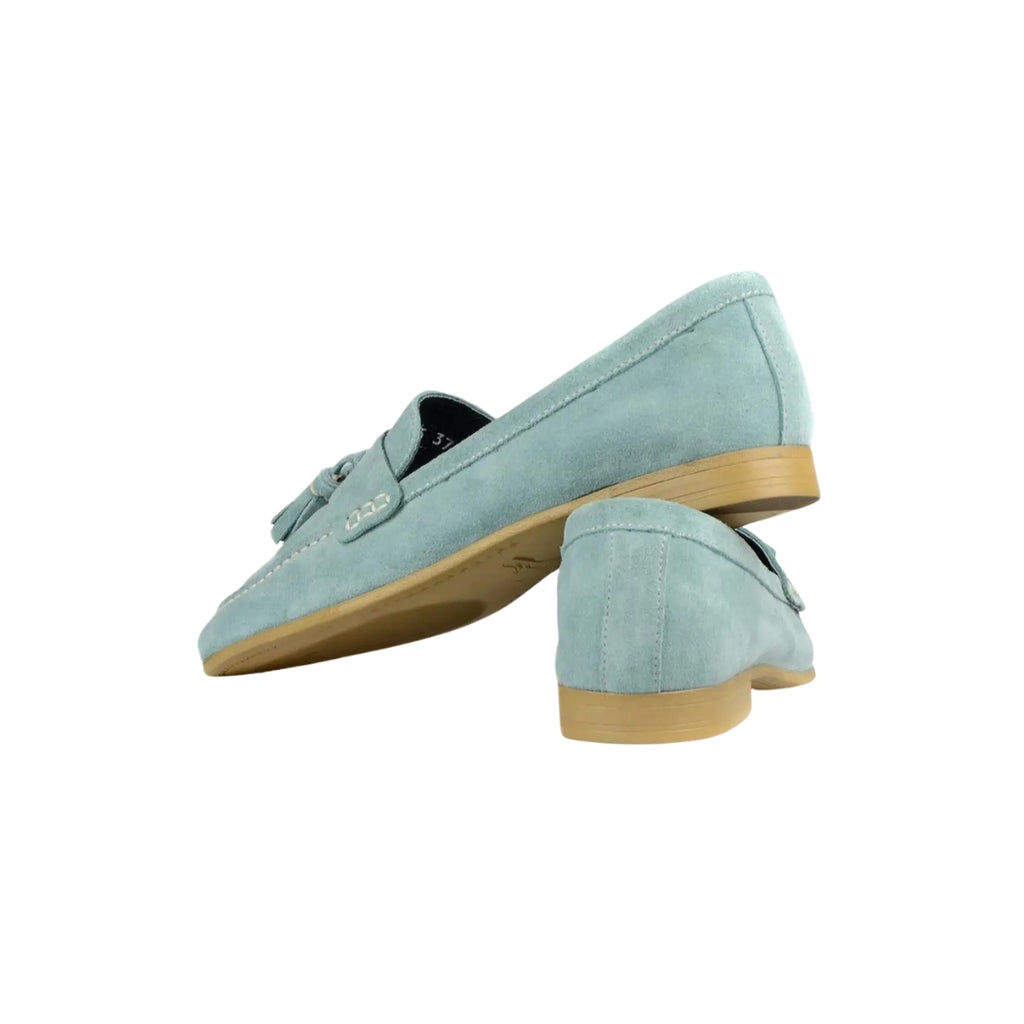 Mocassins à gland en daim à talons plats pour femme