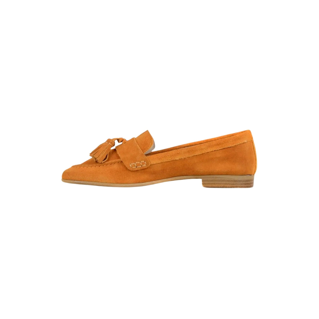 Mocassins à gland en daim à talons plats pour femme