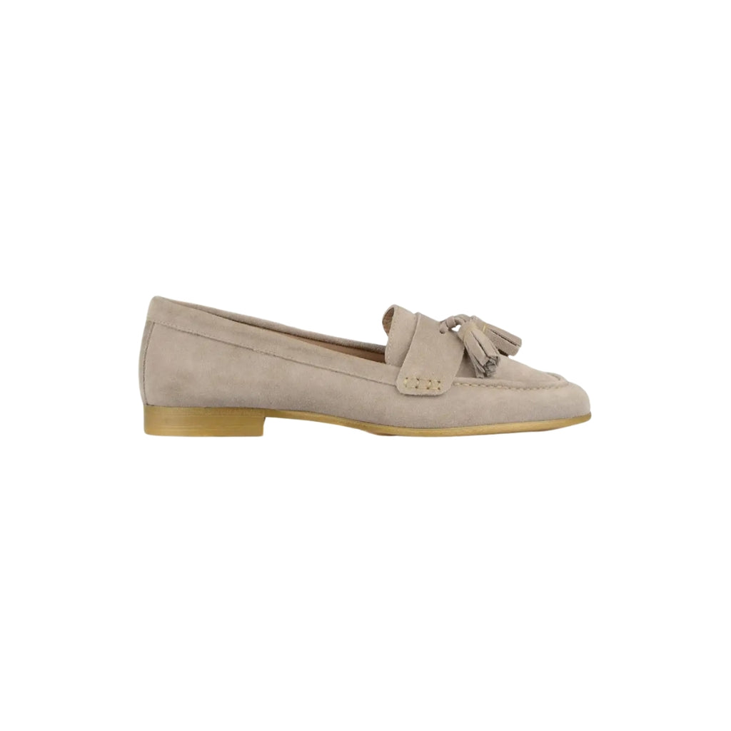 Mocassins à gland en daim à talons plats pour femme