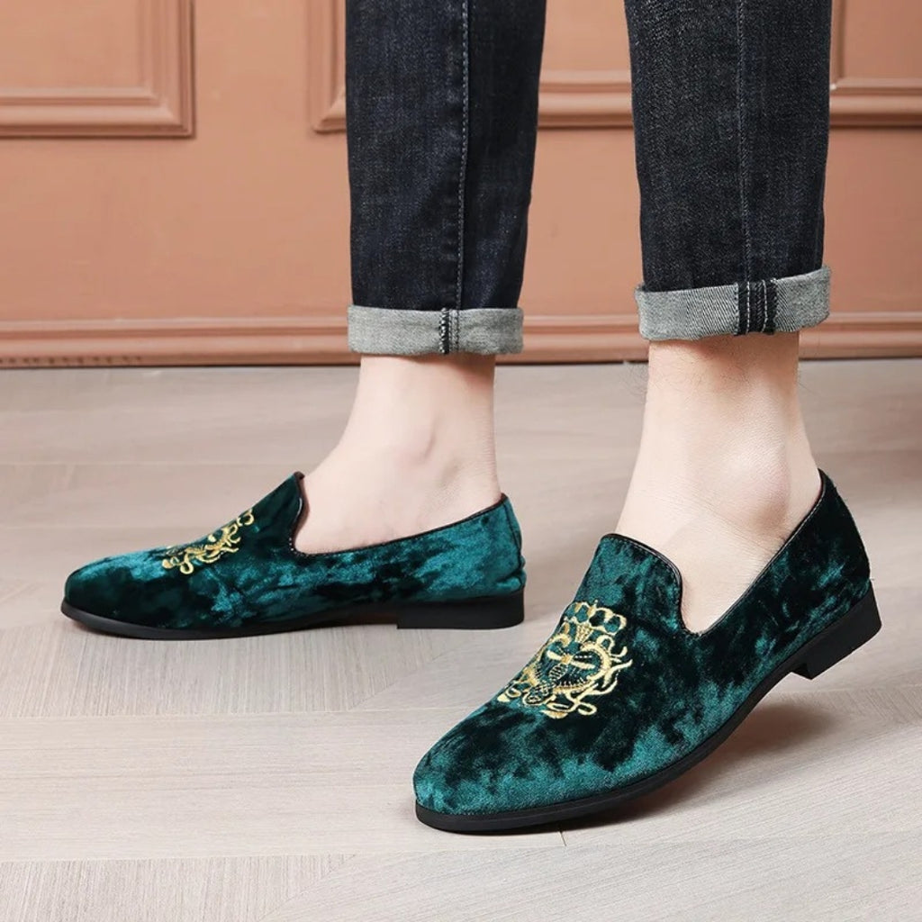 Mocassins mariage en daim synthétique pour homme