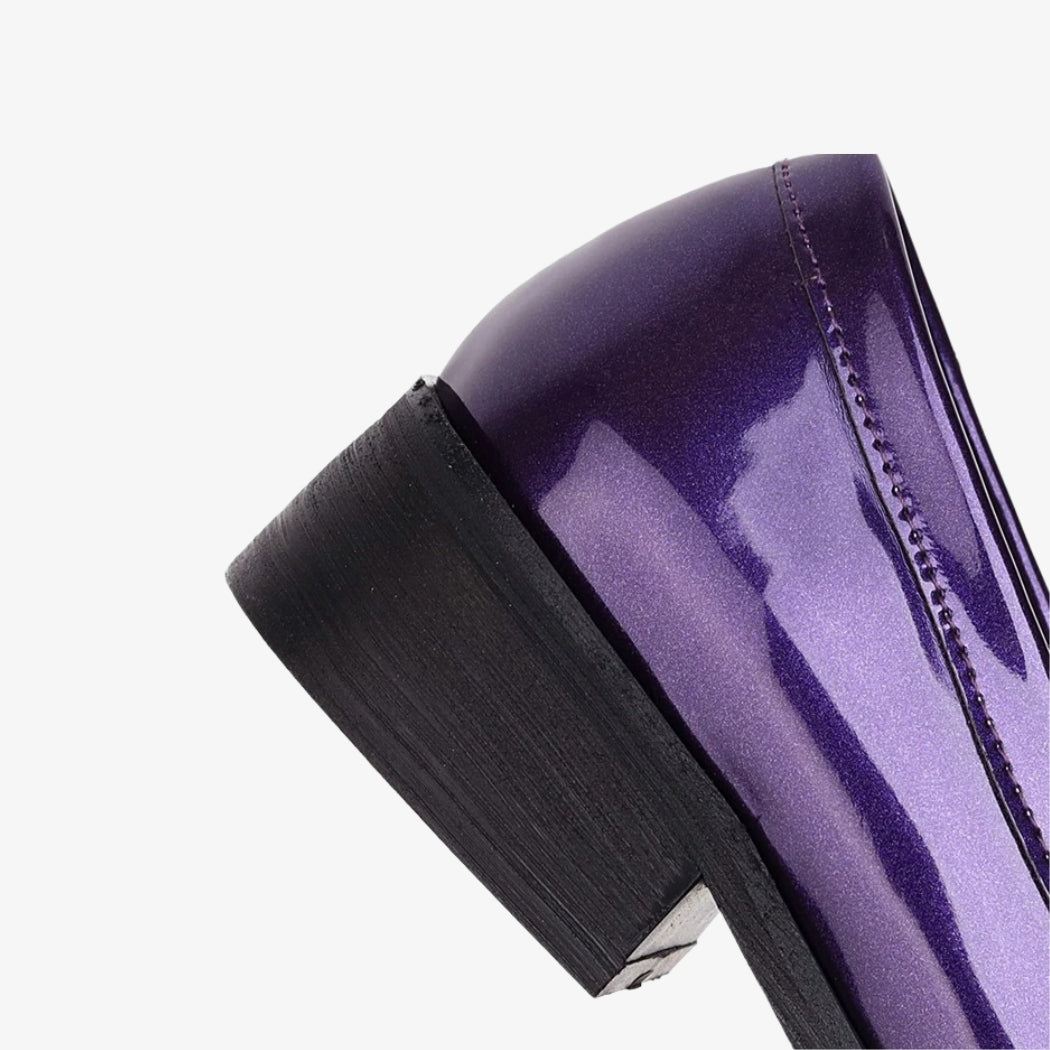 Mocassins vernis en similicuir coloré pour femme