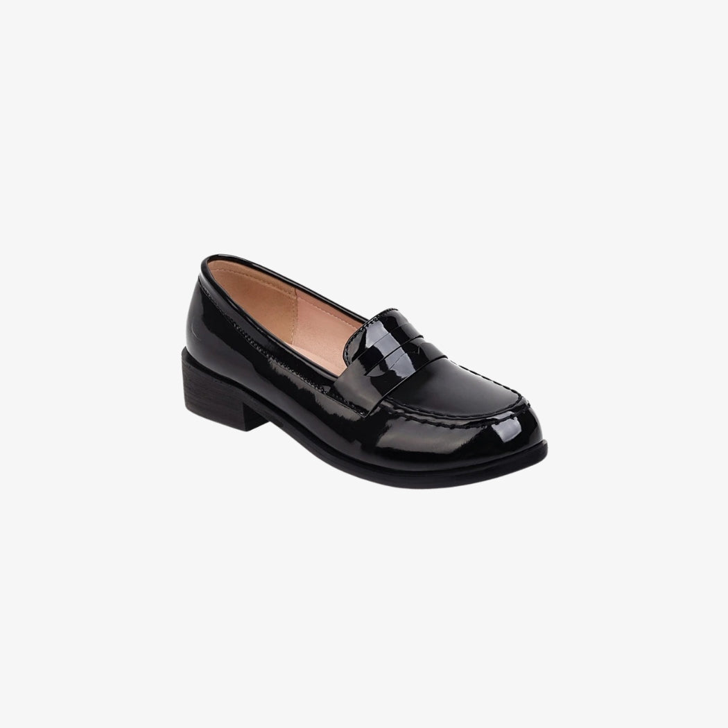 Mocassins vernis en similicuir coloré pour femme
