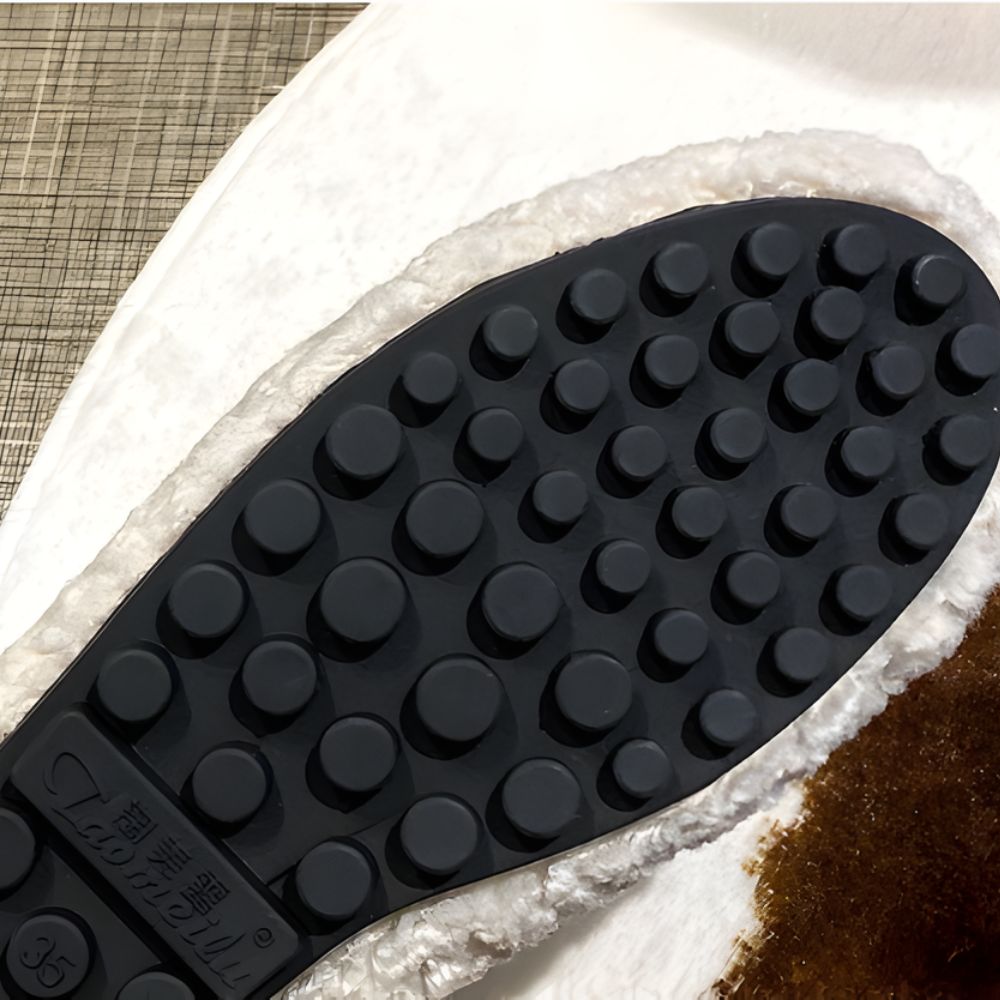 Mocassins souples d'hiver en bouclette et fourrure pour femmes