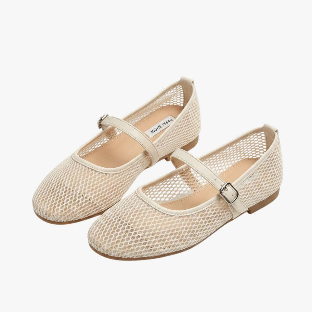 Mocassin ballerine filet Mary Jane à bride pour femme