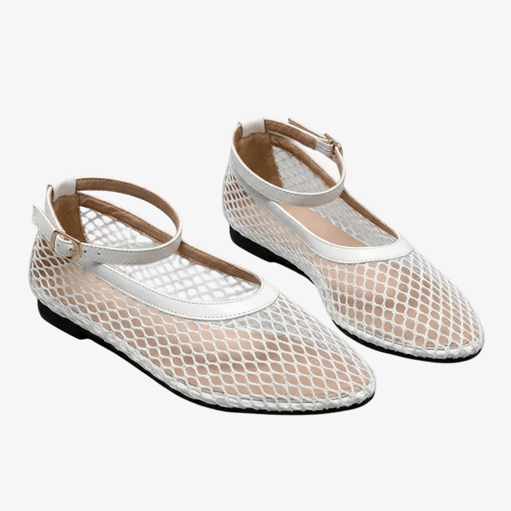 Mocassin ballerine filet bride cheville pour femme