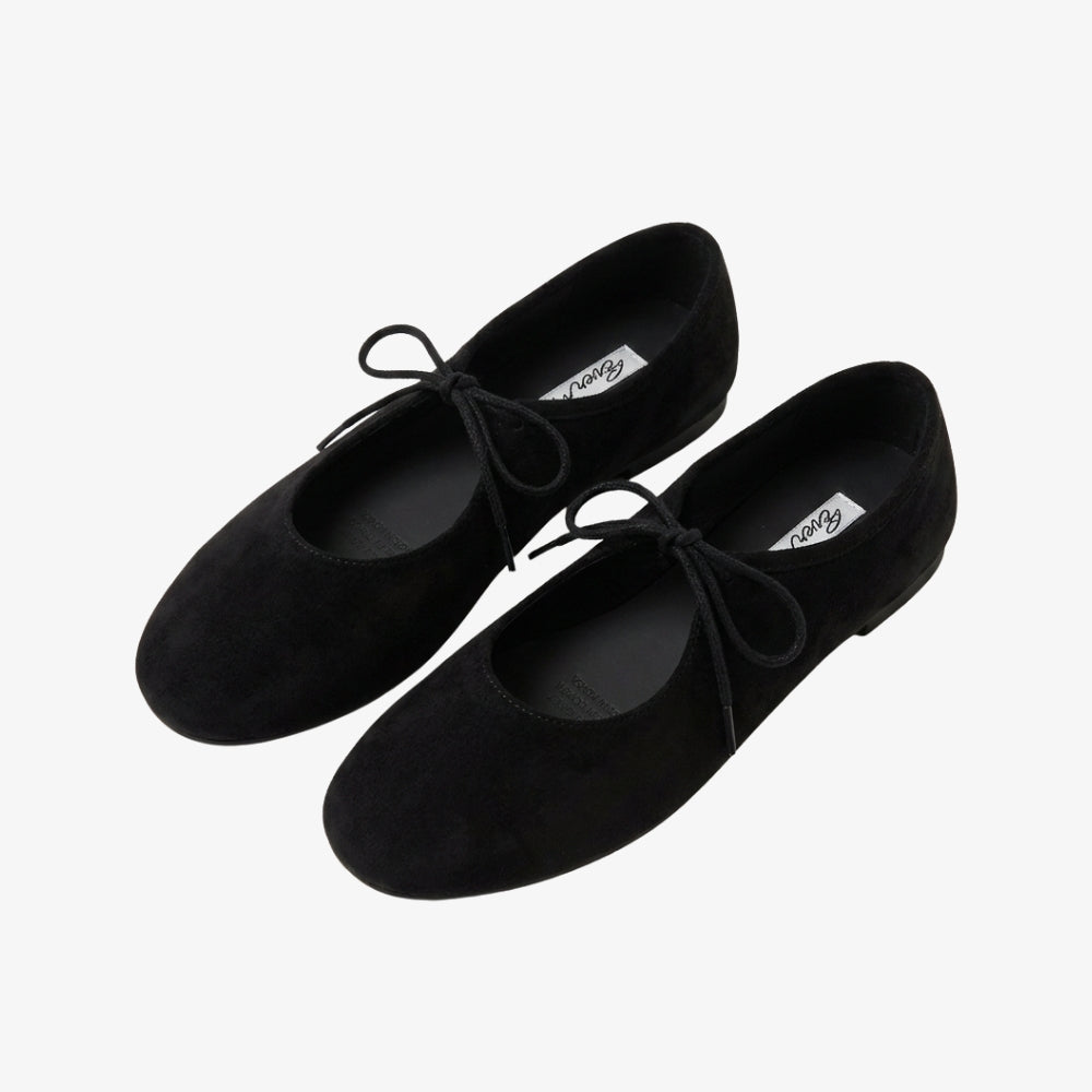 Mocassin ballerine pour femme en daim à nouer