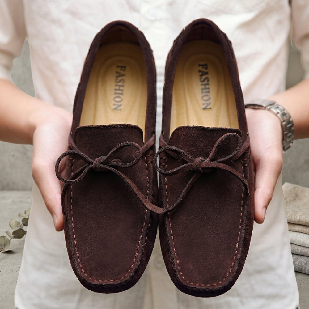 Mocassin daim homme à noeud style old money