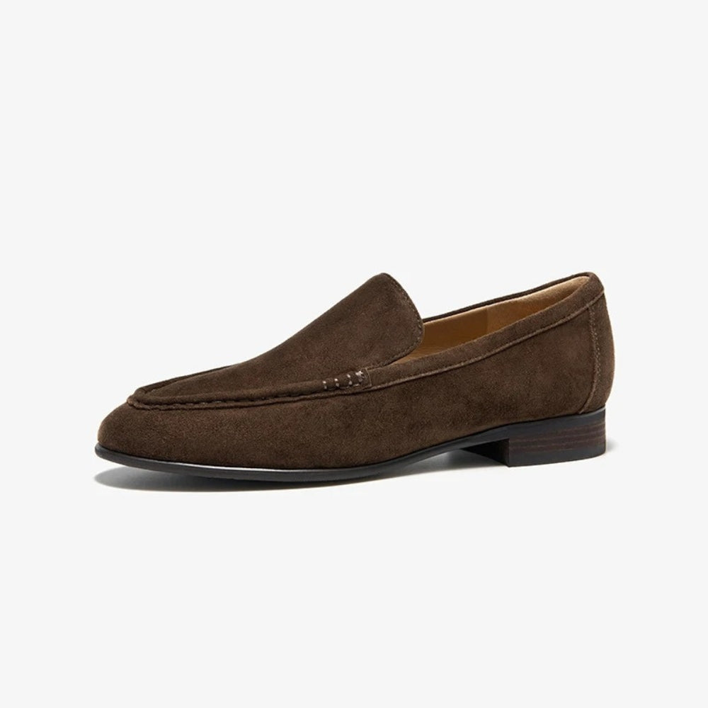 Mocassin vénitien en daim véritable pour femme