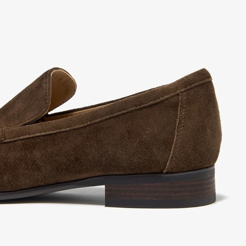 Mocassin vénitien en daim véritable pour femme