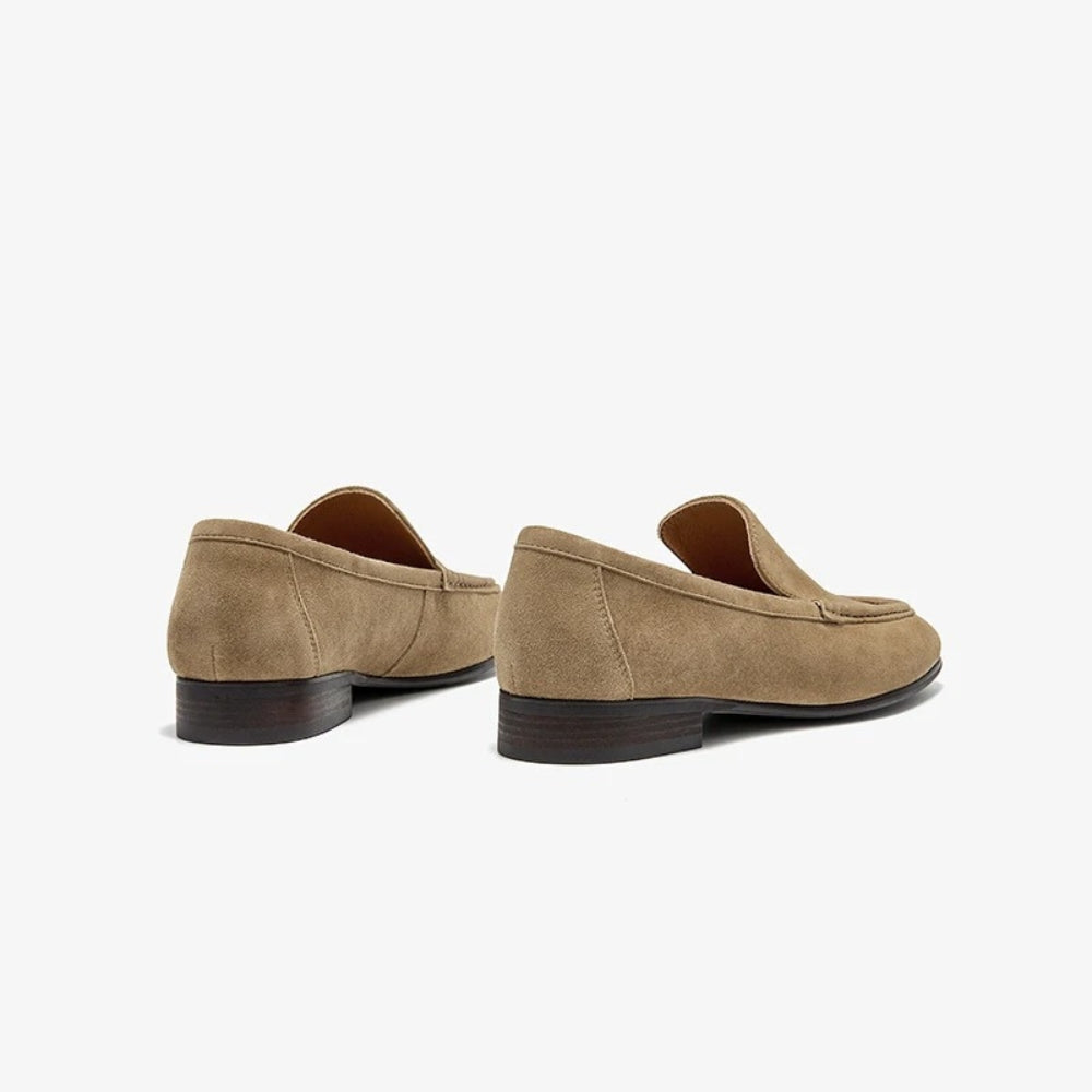 Mocassin vénitien en daim véritable pour femme