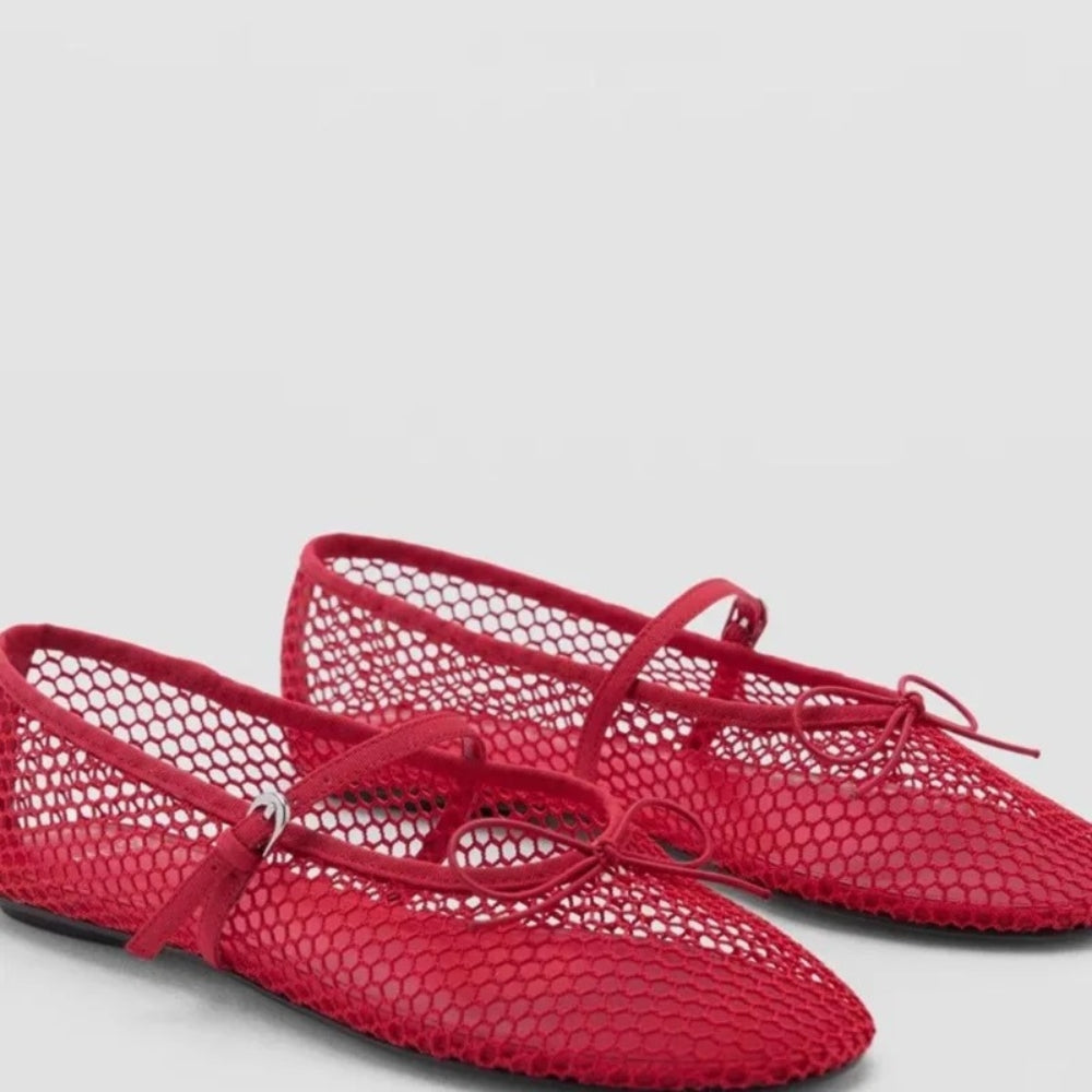 Mocassin ballerine filet pour femme à nœud