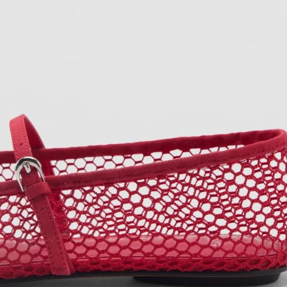 Mocassin ballerine filet pour femme à nœud