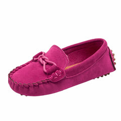 Mocassins souples en daim pour garçons, Rose foncé