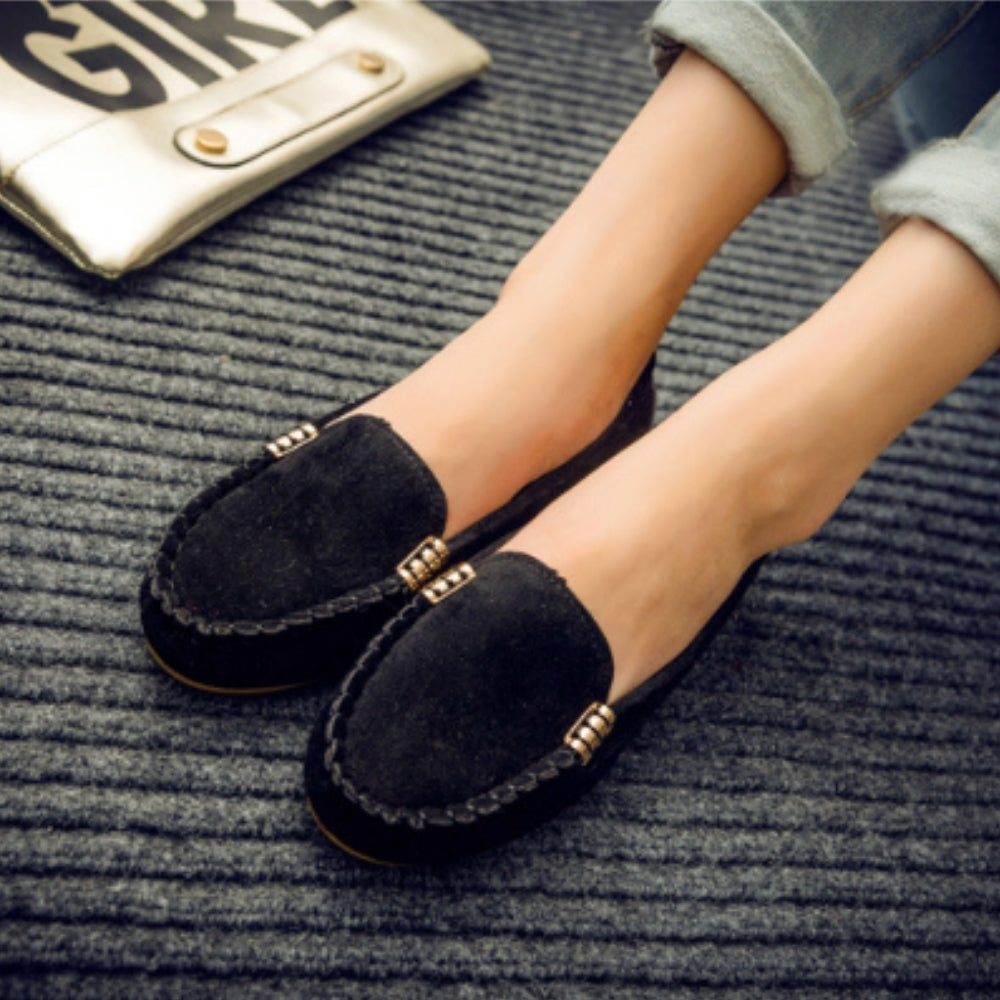 Mocassins en simili cuir velours pour femmes