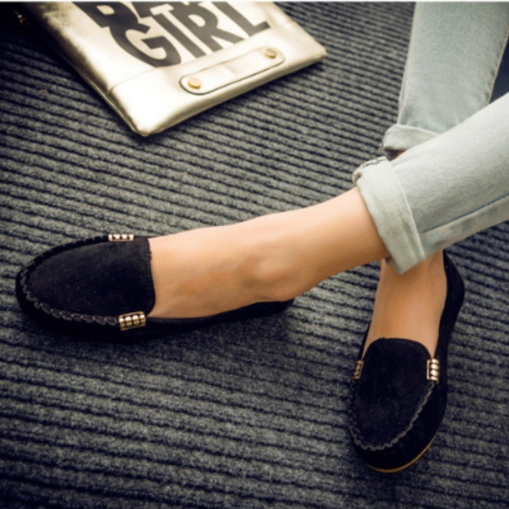 Mocassins en simili cuir velours pour femmes