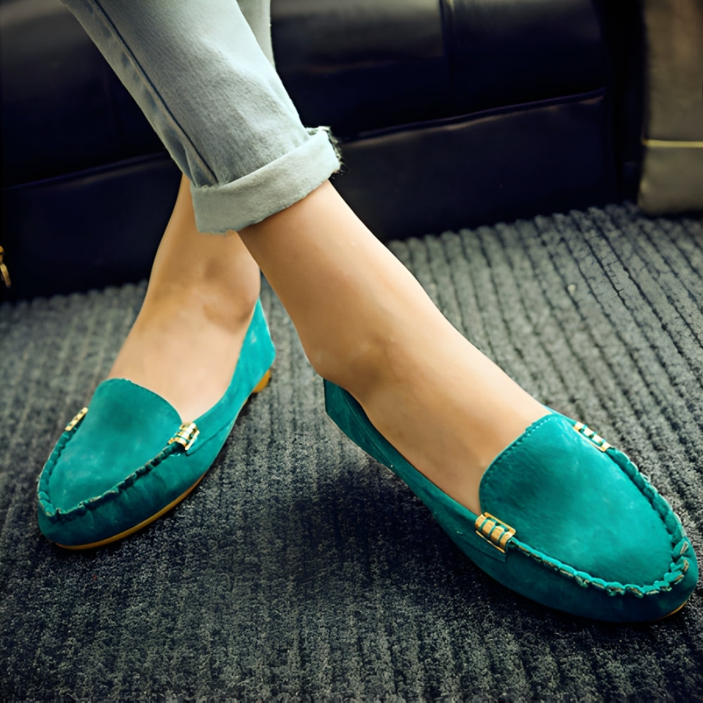 Mocassins en simili cuir velours pour femmes