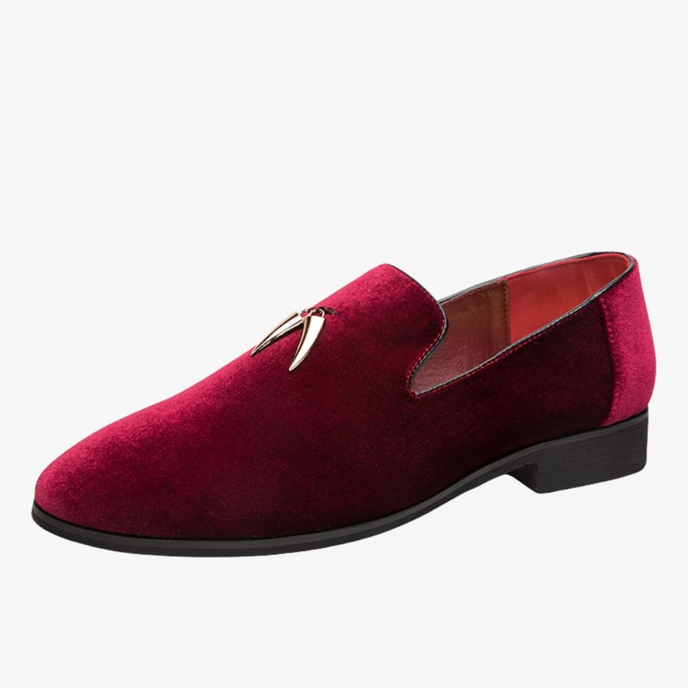 Mocassins en velours à talon pour femme