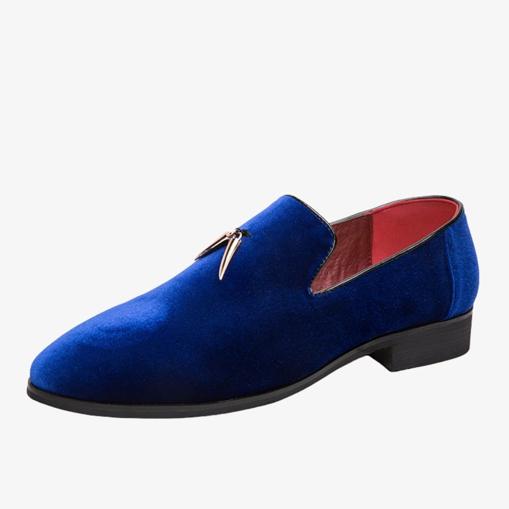 Mocassins en velours à talon pour femme