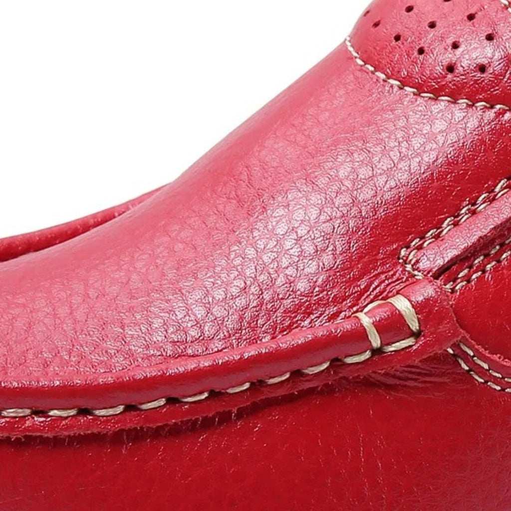 Mocassins compensés en cuir synthétique pour femme